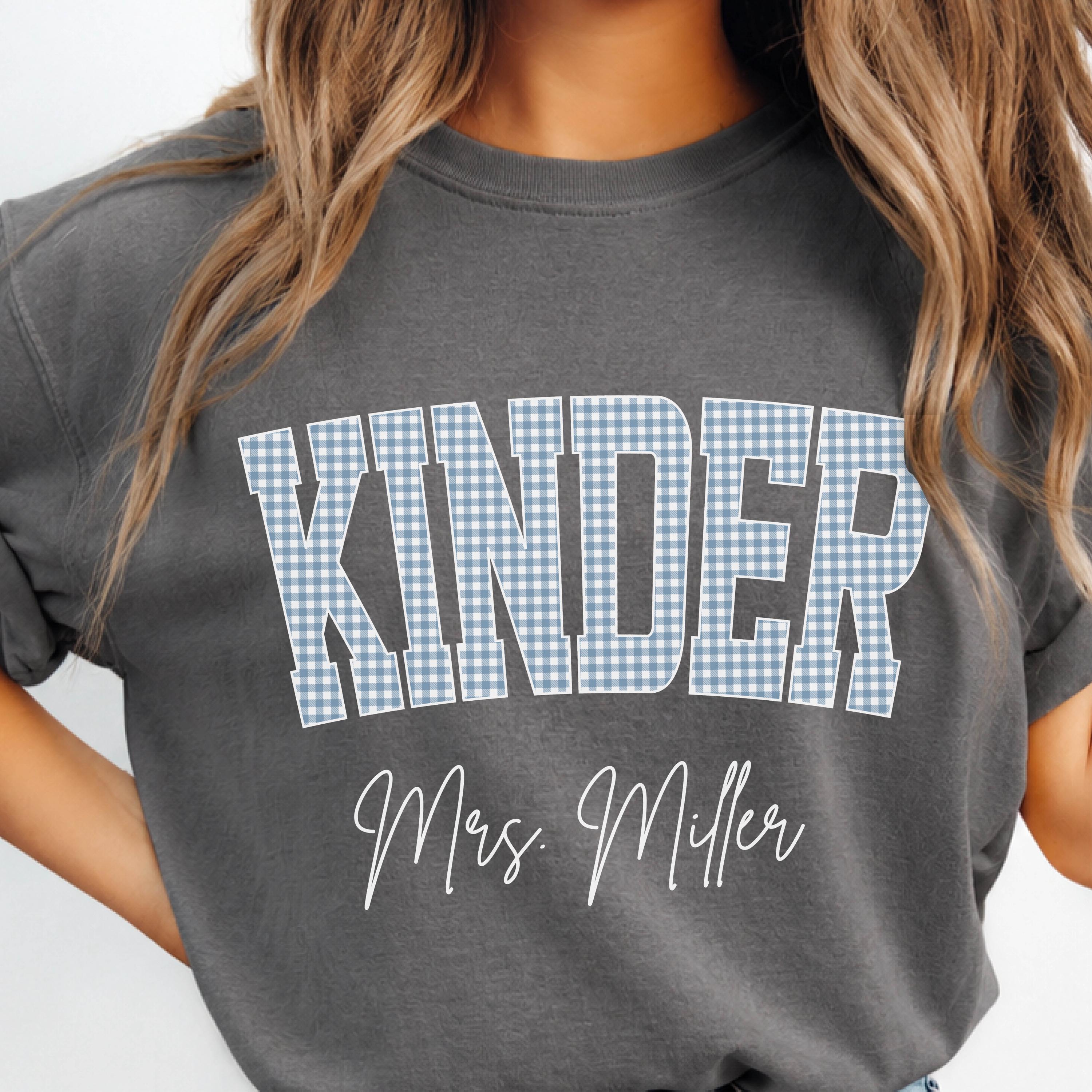 Gingham Teacher Name Tshirt