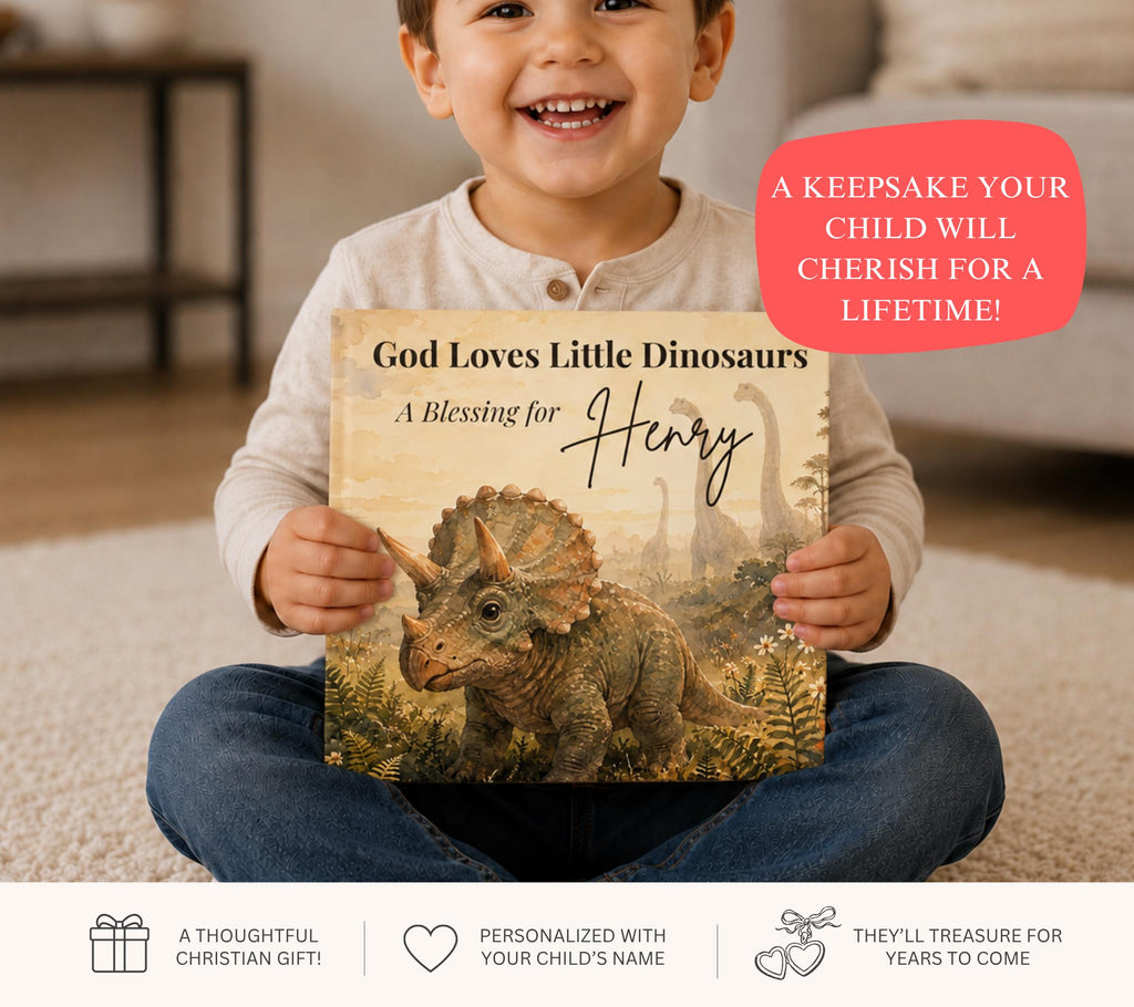 Personalized Christian Dinosaur Book with Name