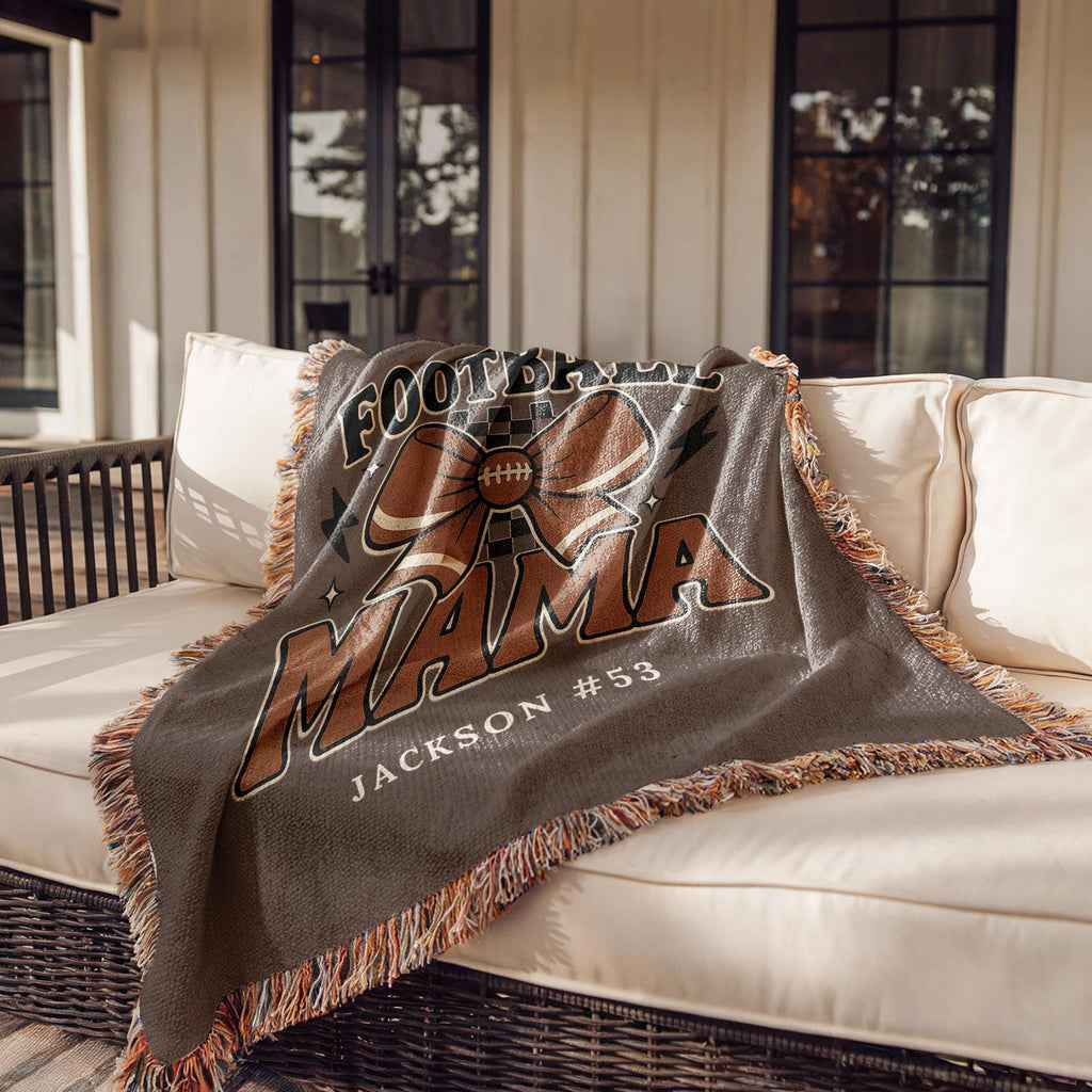 Personalized Football Mom Blanket