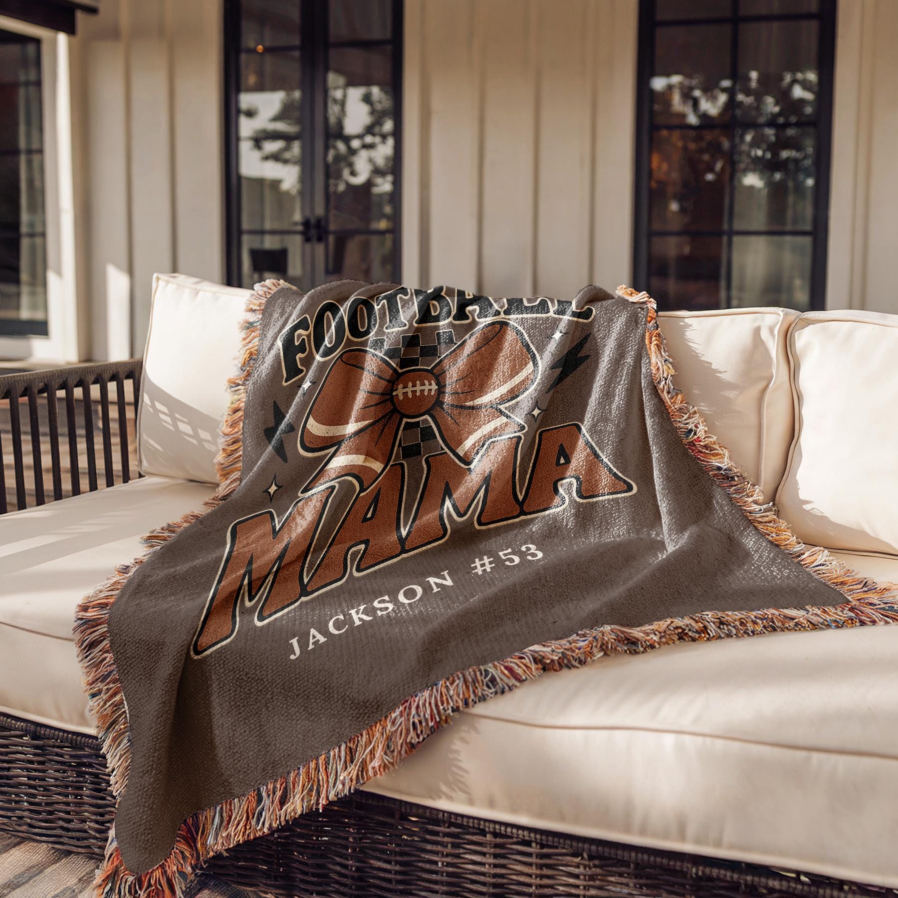 Personalized Football Mom Blanket