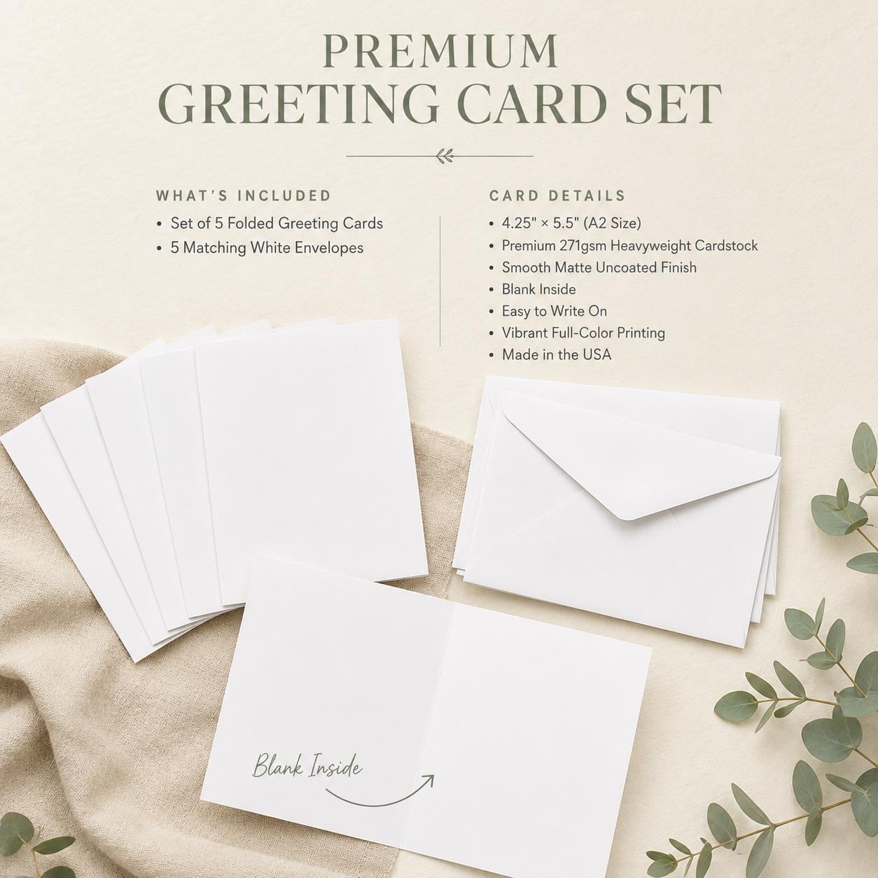 Botanical Greeting Cards (5-Pack)