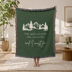 The Mountains Are Calling Woven Blanket