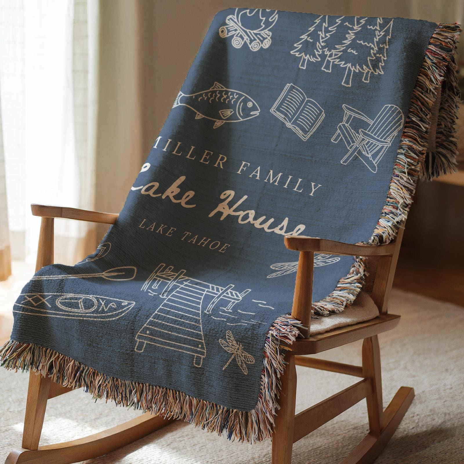 Personalized Lake House Blanket