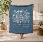 Woven Blanket Christian Gift for Women Jeremiah 29:11 Faith Inspirational Throw Blanket Scripture Gift Sympathy Healing Gift Floral Blanket