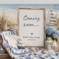Digital Coastal Beach Pregnancy Announcment Template