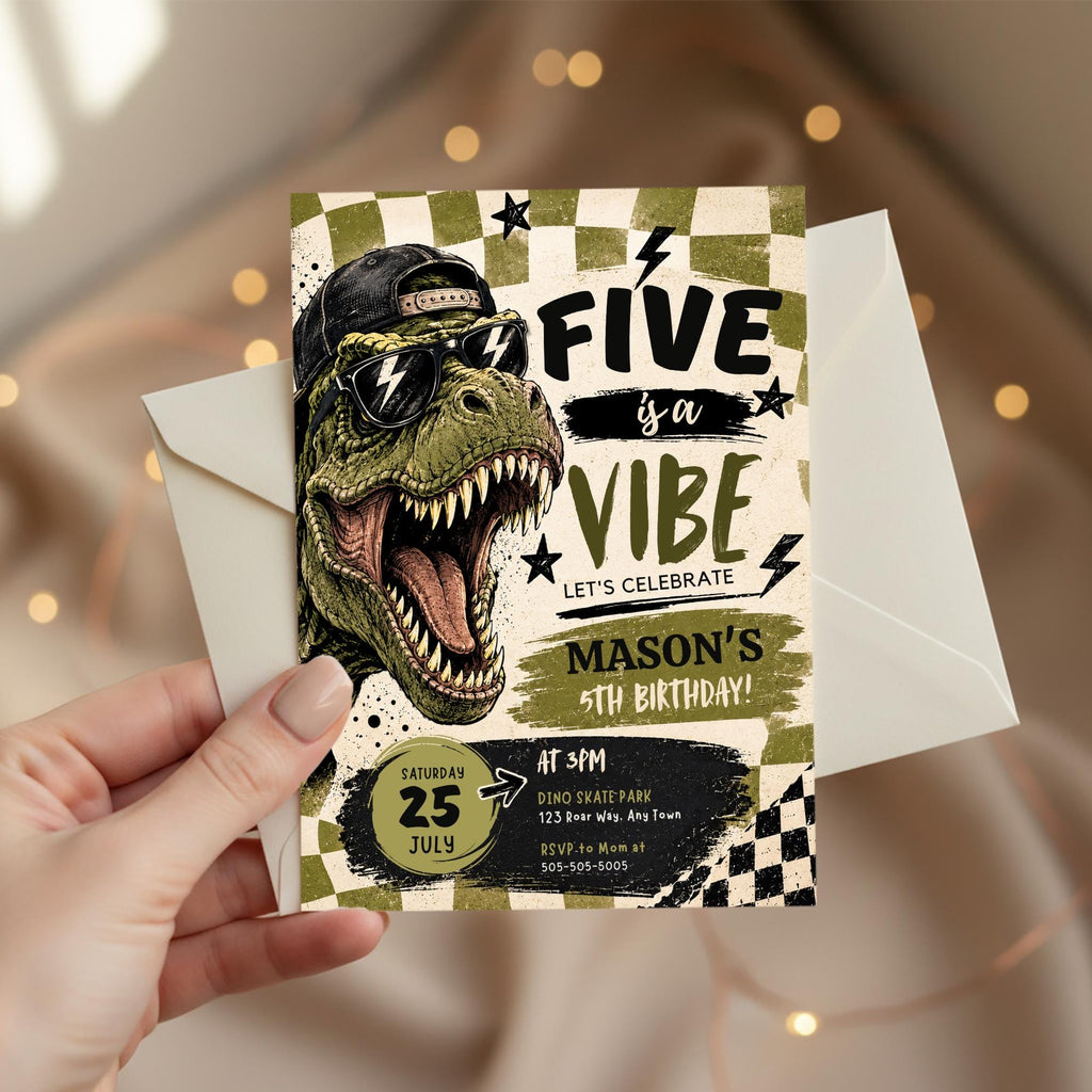 Five is a Vibe Dinosaur Birthday Bundle