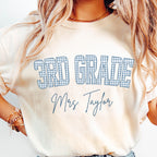 Gingham Teacher Name Tshirt