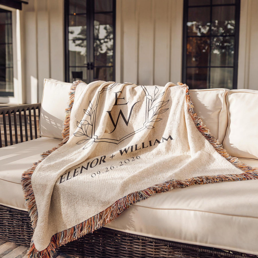 Elegant Monogram Blanket