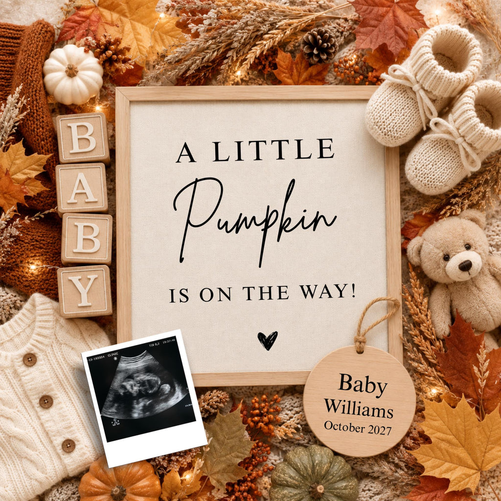 Digital Fall Pregnancy Announcment Template