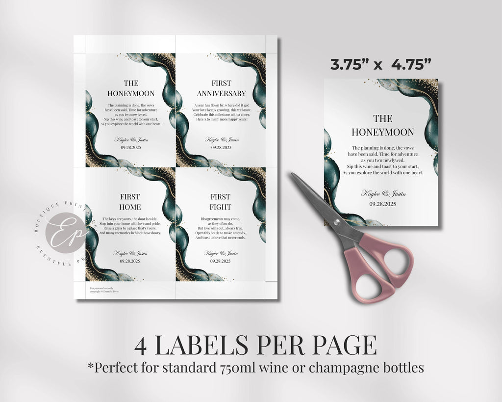 Wedding Wine Bottle Label Set