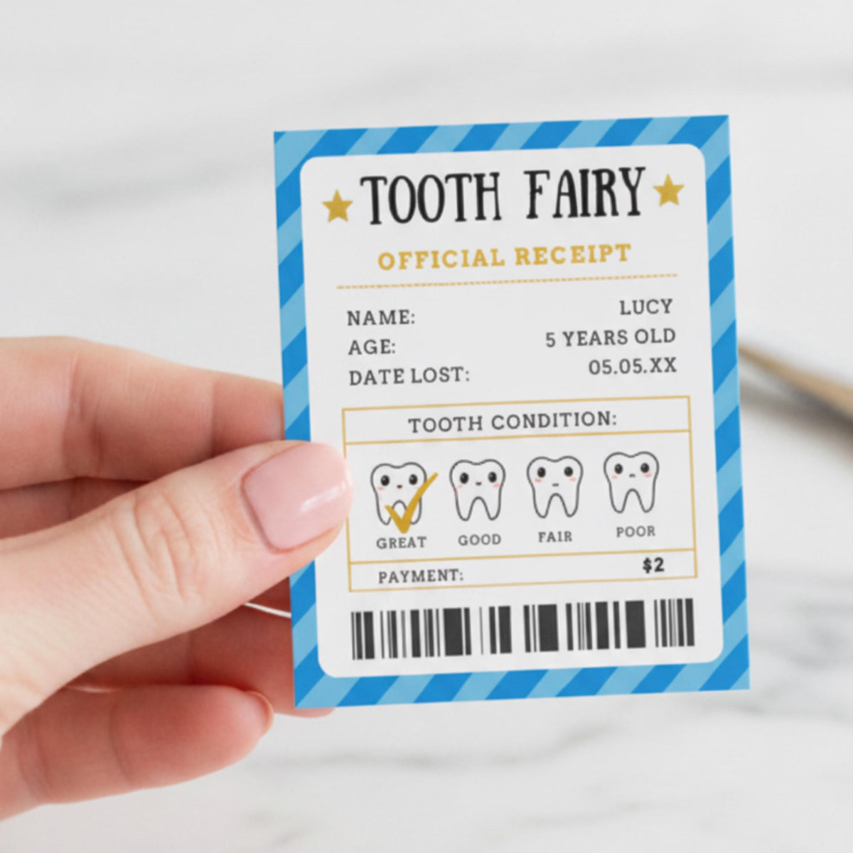 Blue Tooth Fairy Letter Kit