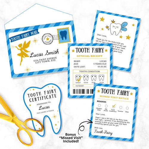 Blue Tooth Fairy Letter Kit