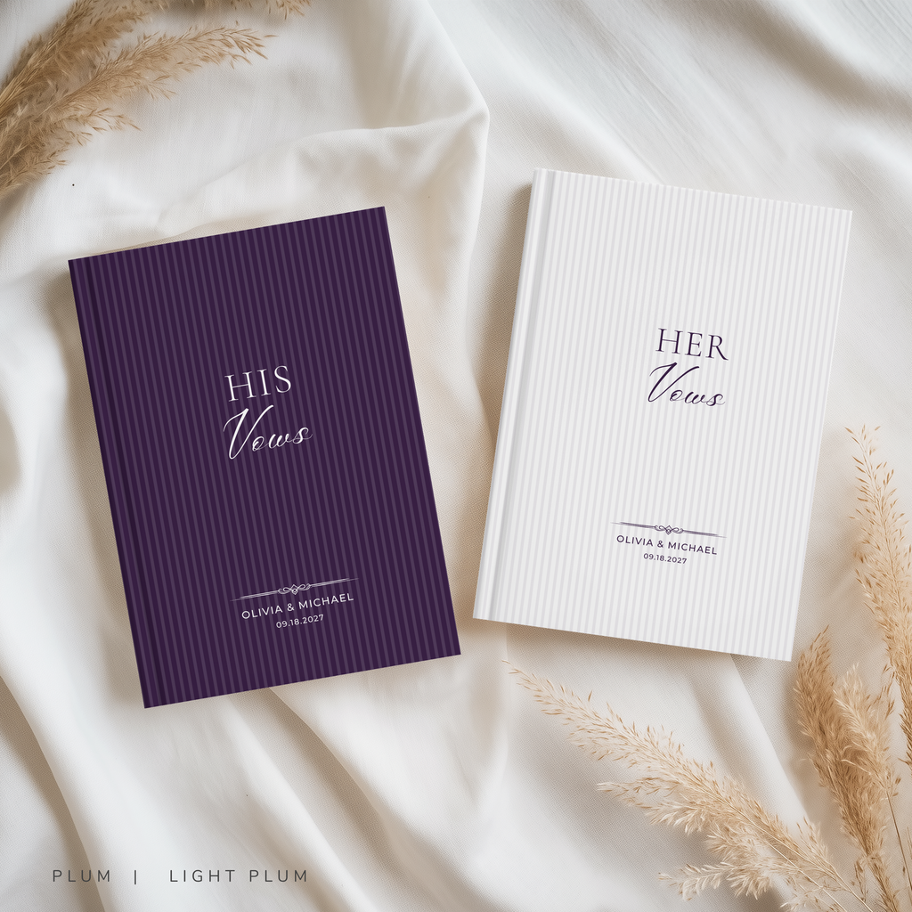 Personalized Stripe Wedding Vow Books