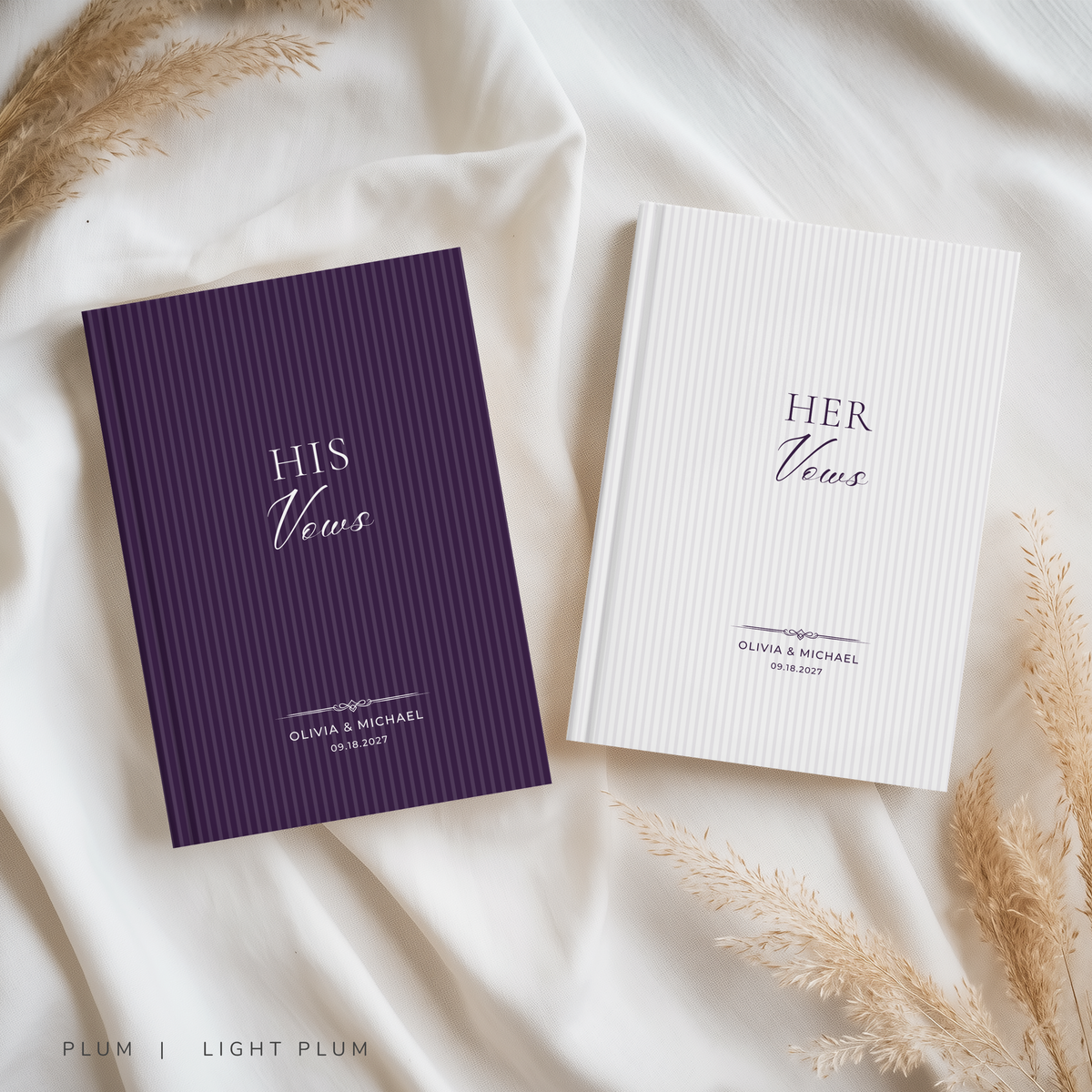 Personalized Stripe Wedding Vow Books