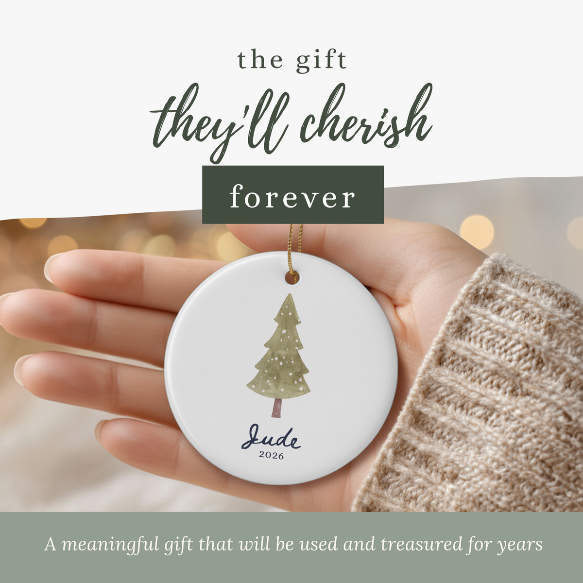 Personalized Family Name Christmas Ornament