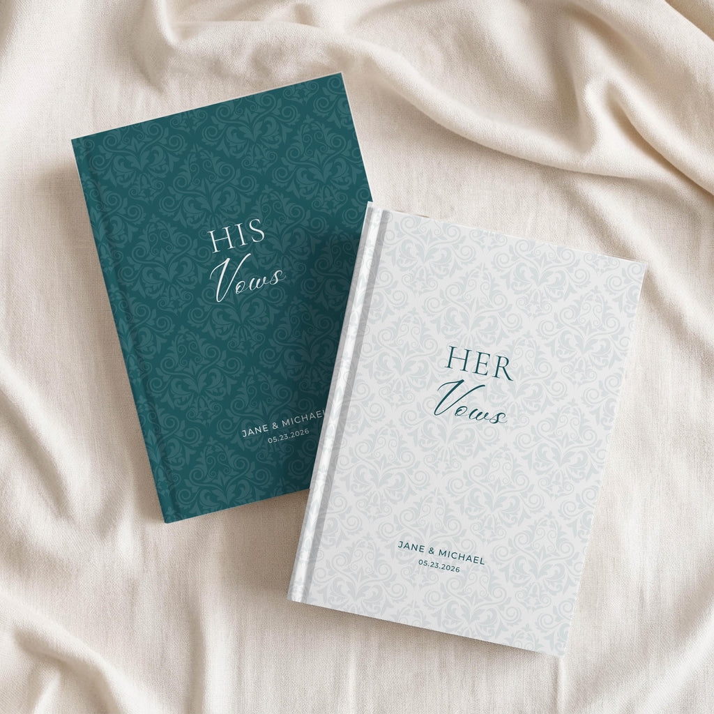 Personalized Damask Wedding Vow Book