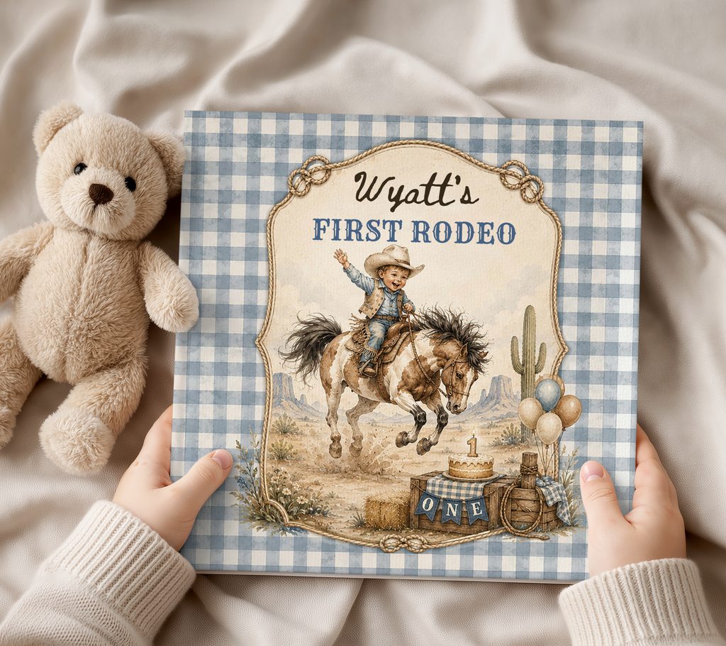 Personalized First Rodeo Birthday Book
