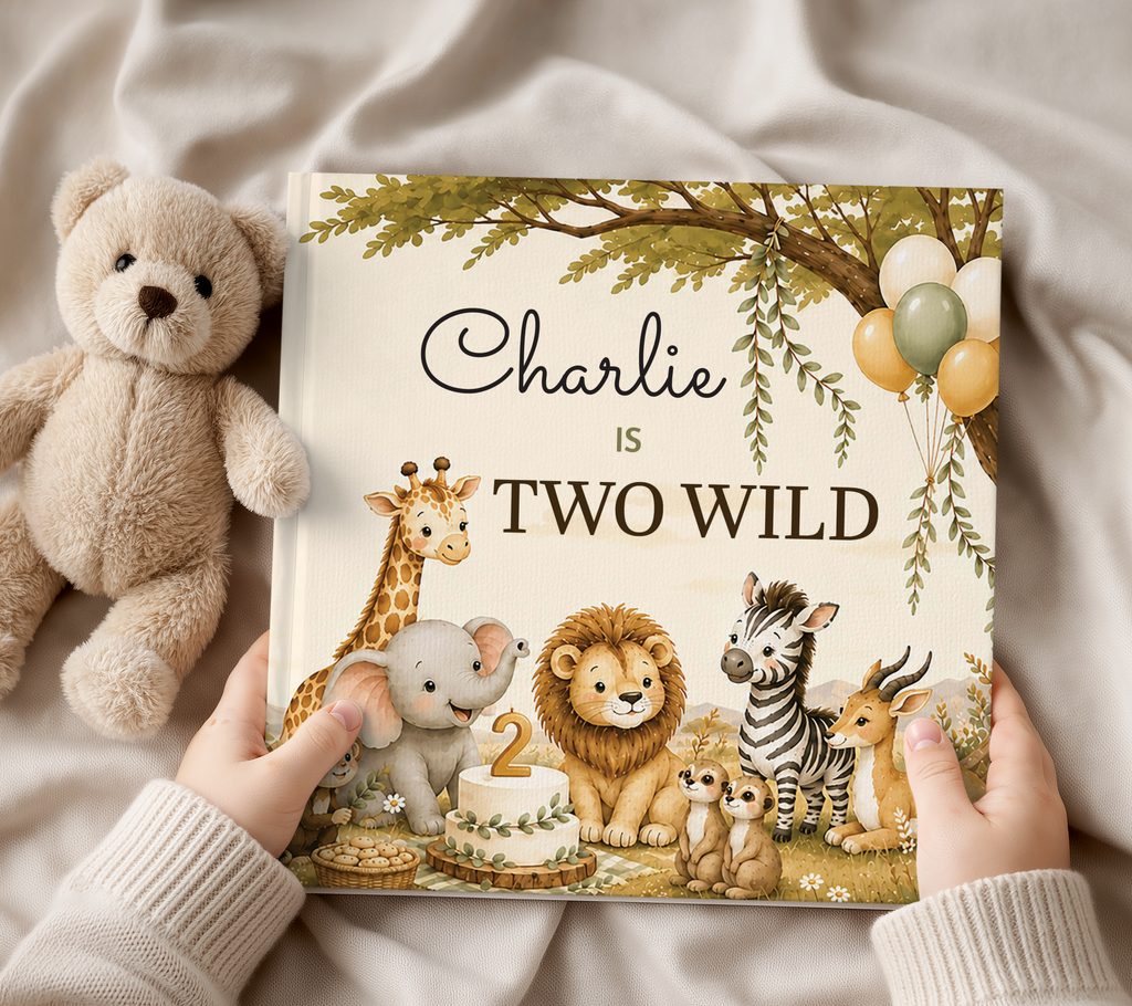Personalized TWO Wild Second Birthday Book
