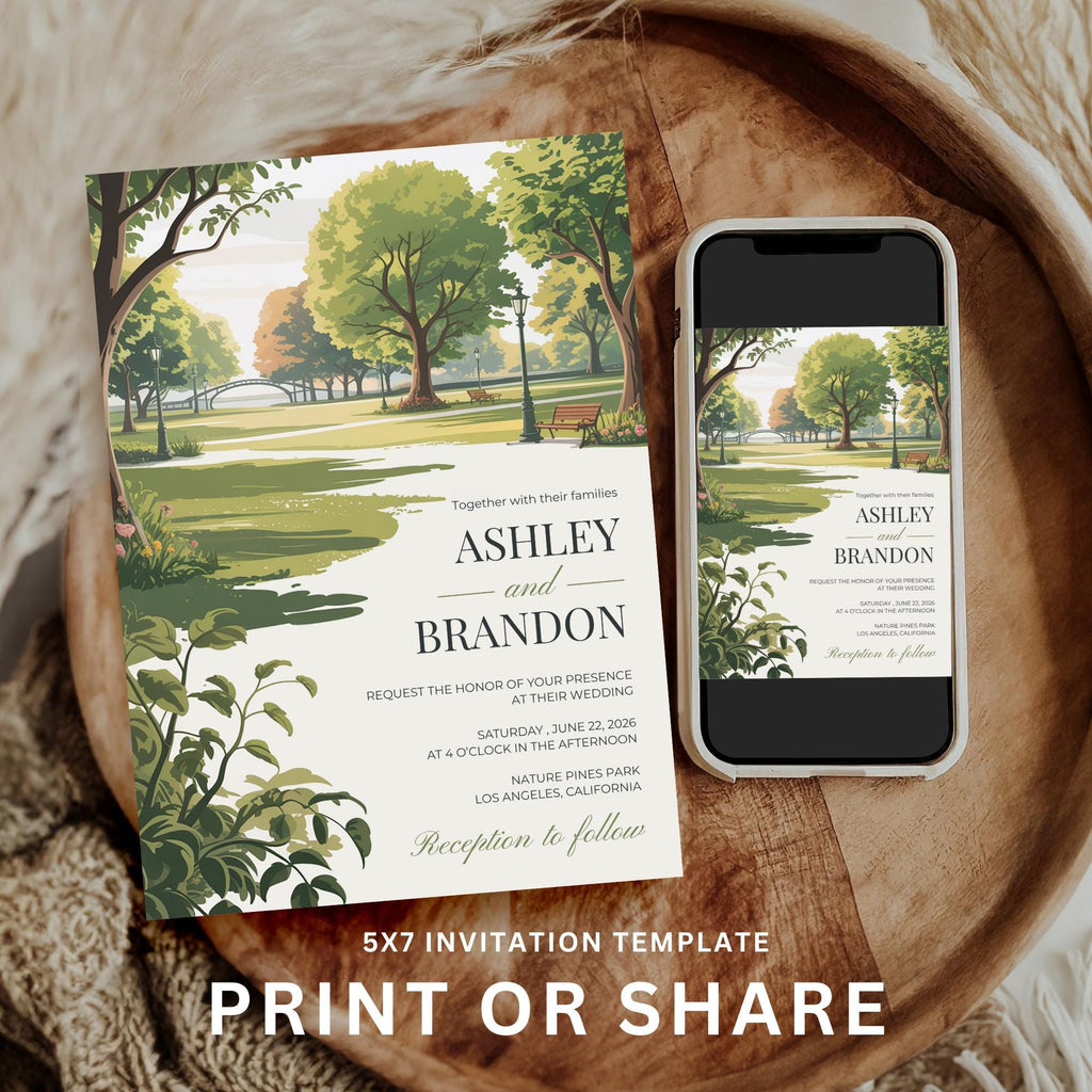 Park Wedding Invitation Template