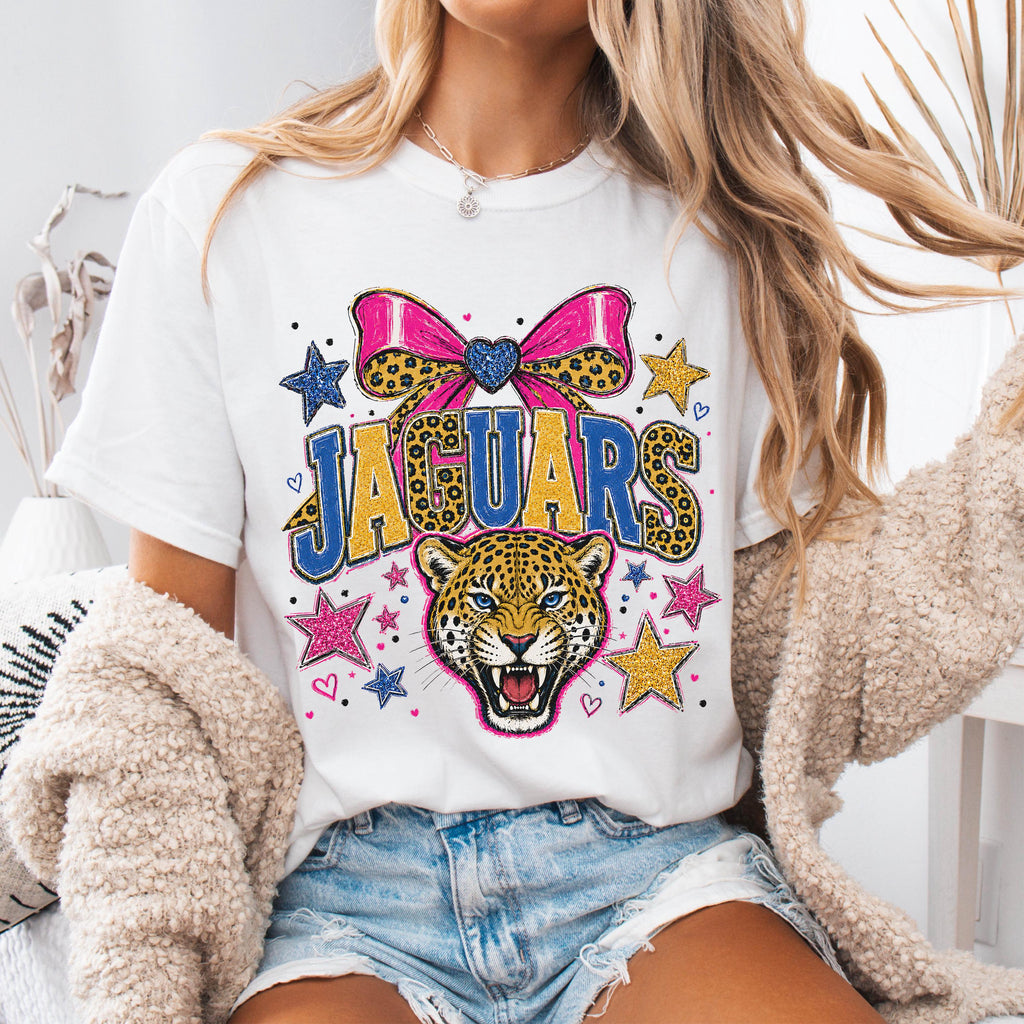 Coquette Glitter Jaguars Mascot Shirt
