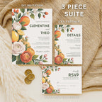 Floral Citrus Wedding Invitation Set