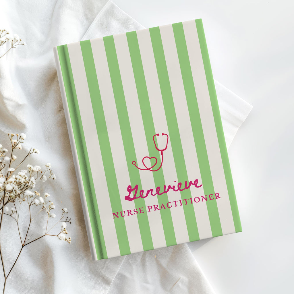 Personalized Nurse Striped Journal