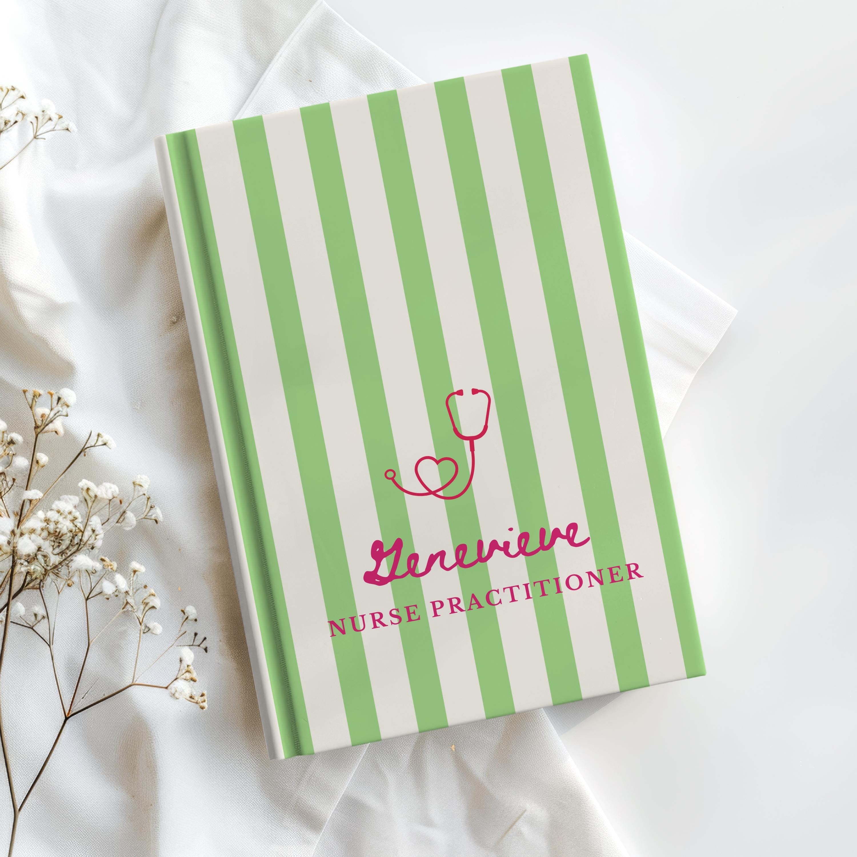 Personalized Nurse Striped Journal