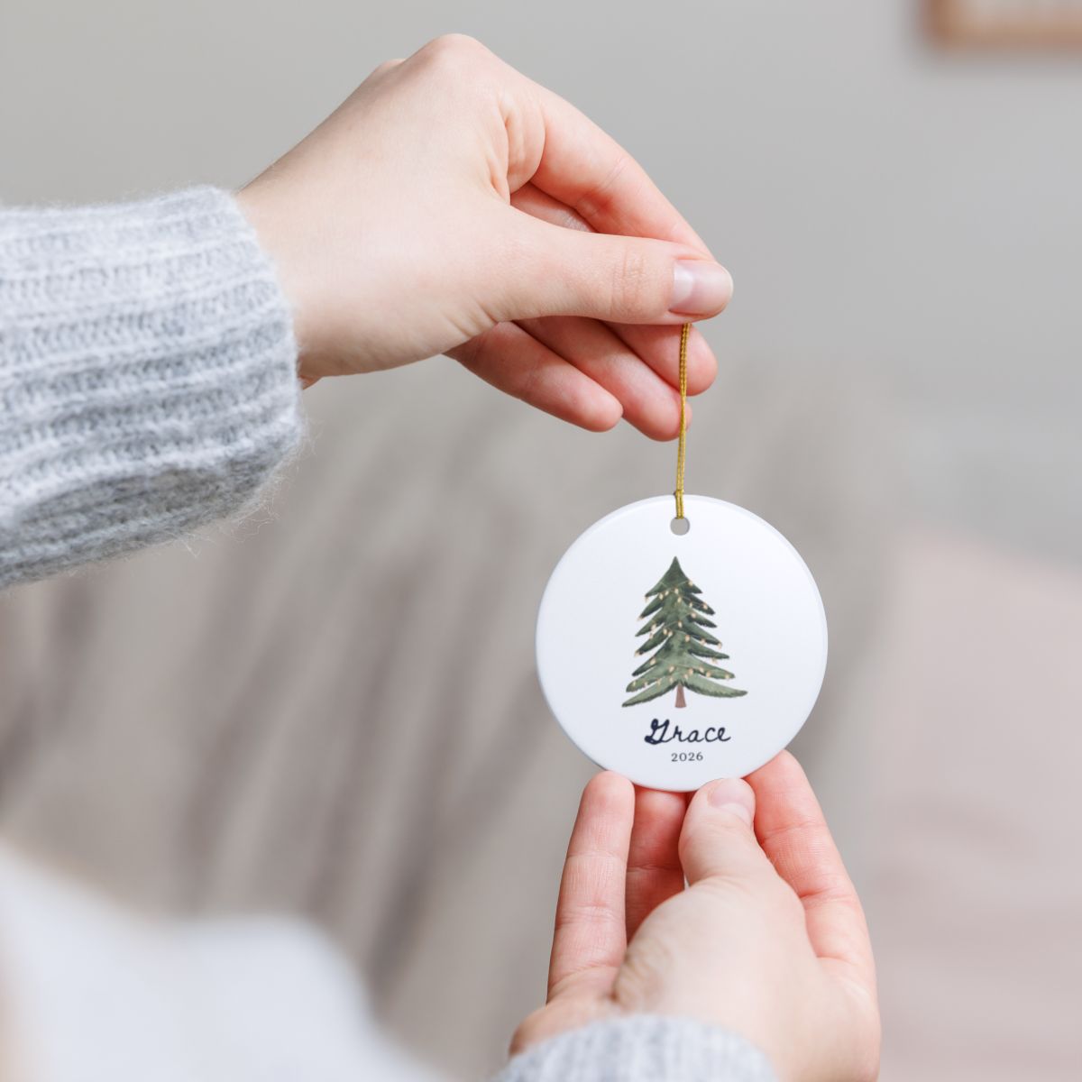 Personalized Family Name Christmas Ornament