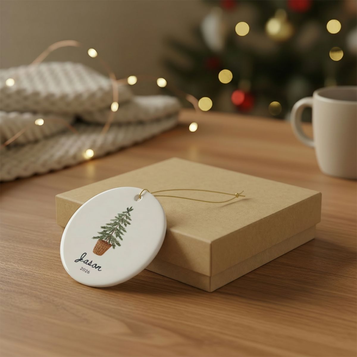 Personalized Family Name Christmas Ornament