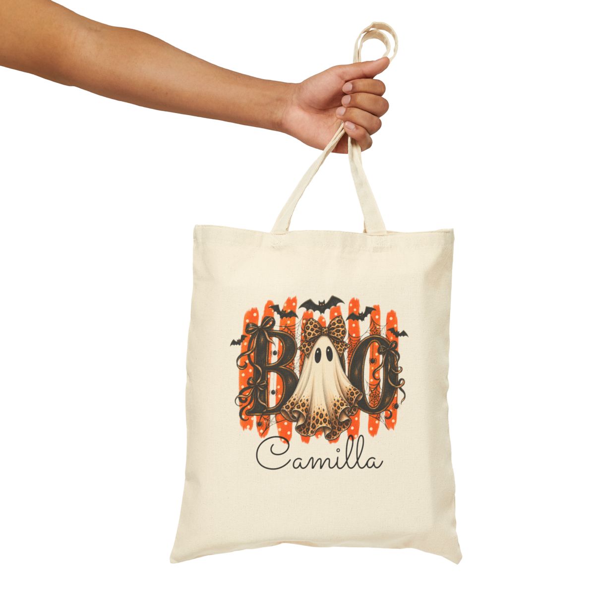 Coquette Leopard Ghost Kids Halloween Tote Bag