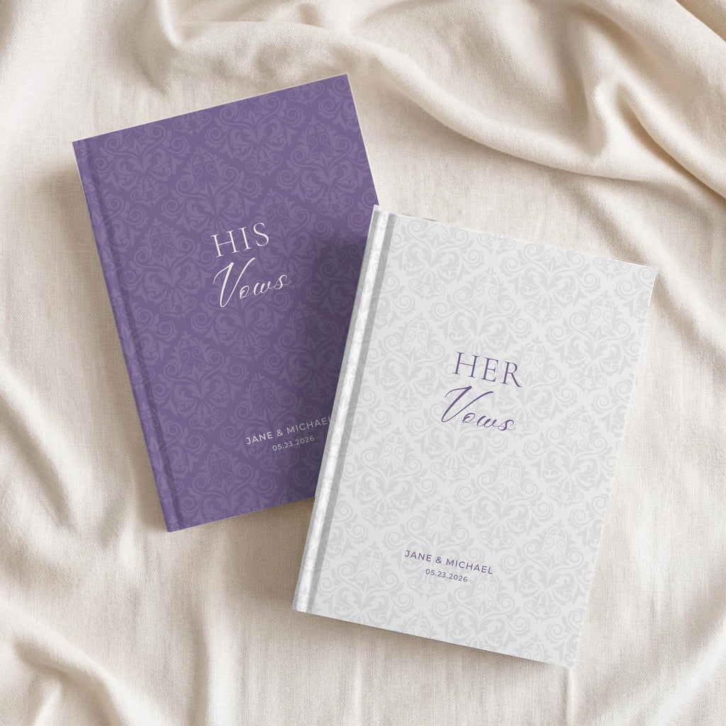Personalized Damask Wedding Vow Book