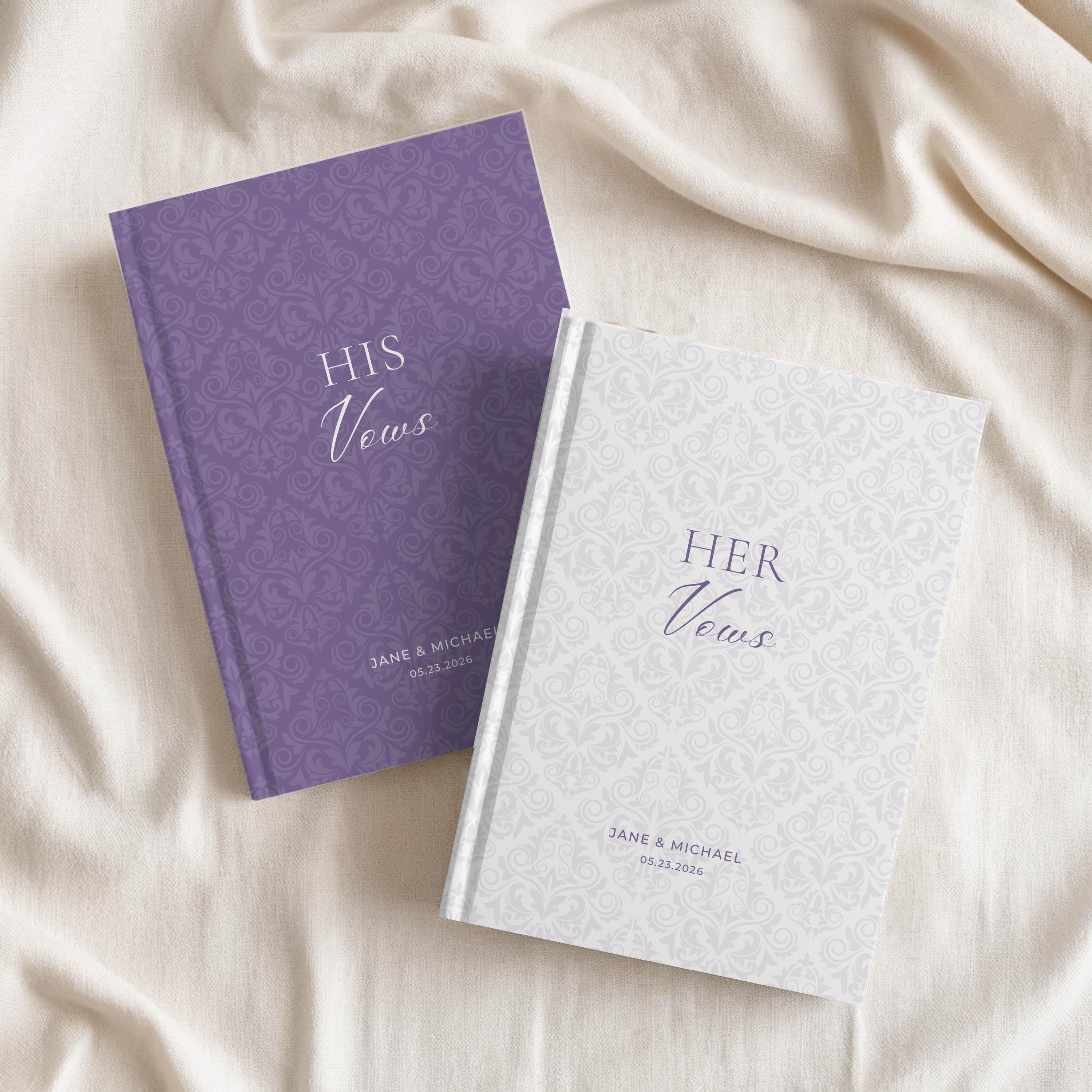 Personalized Damask Wedding Vow Book