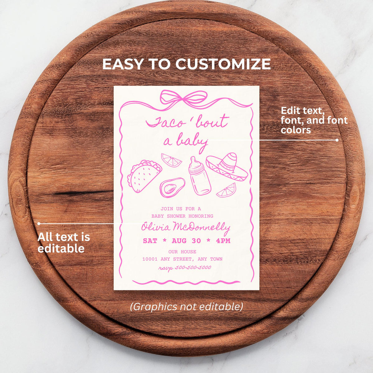 Pink Taco Baby Shower Bundle