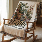 Just a Girl Who Loves Plants Woven Blanket