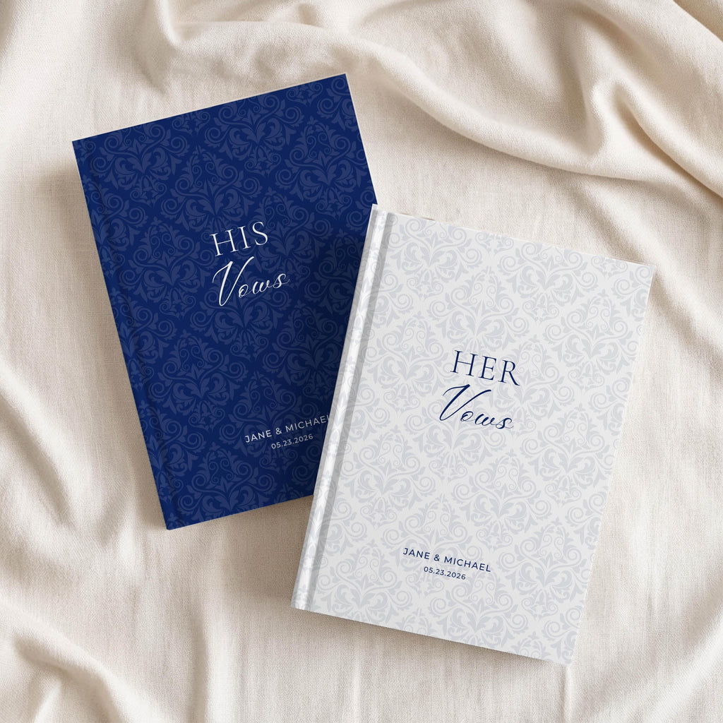 Personalized Damask Wedding Vow Book