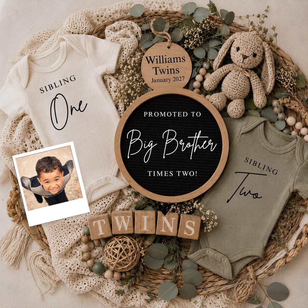Digital Twins Pregnancy Announcment Template