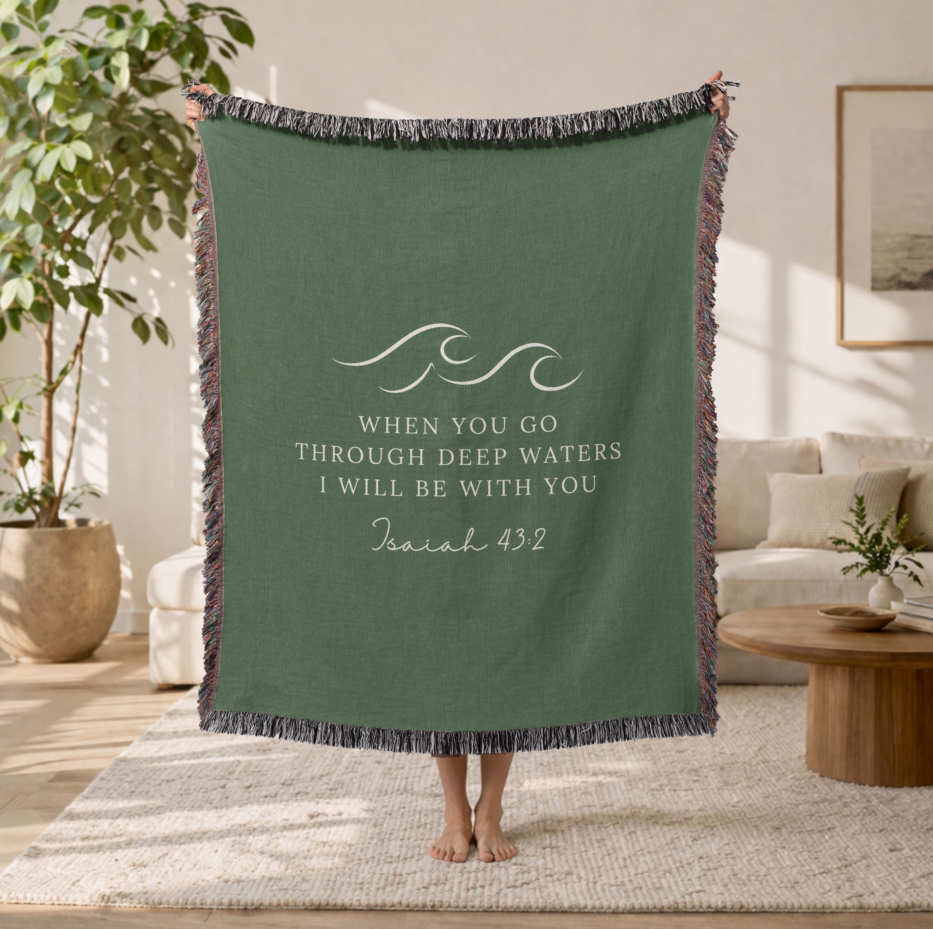 Isaiah 43:2 Woven Blanket