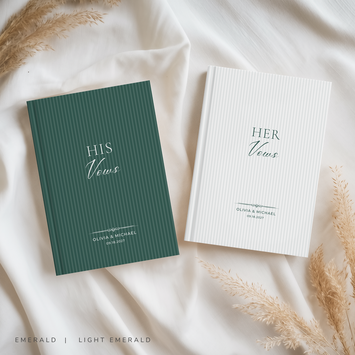 Personalized Stripe Wedding Vow Books