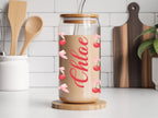 Personalized Cherry Pattern Sipper Glass