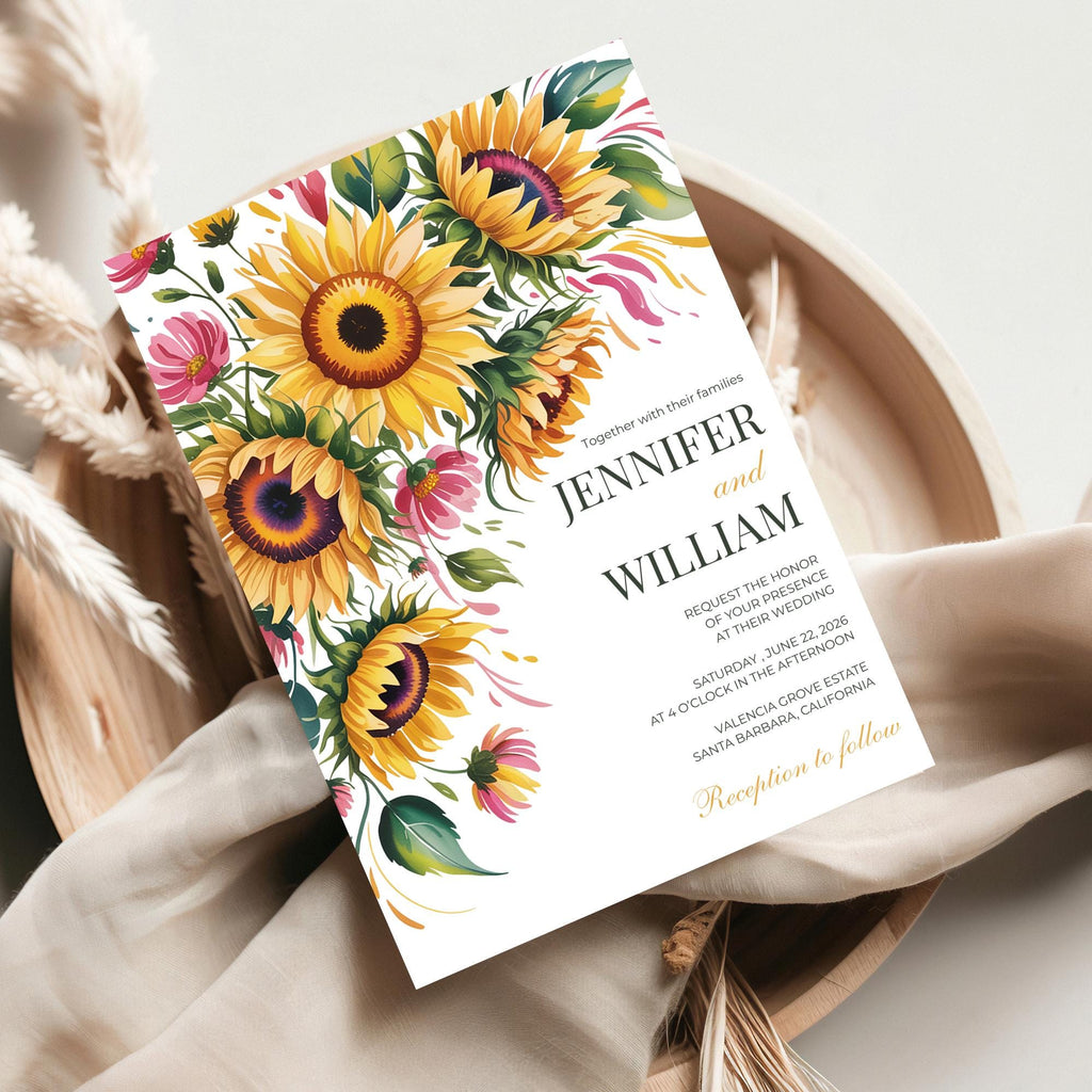 Sunflower Wedding Invitation Set