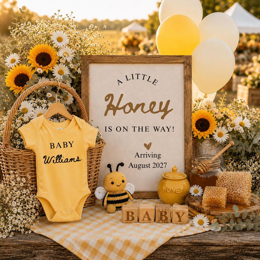 Digital Honey Pregnancy Announcment Template