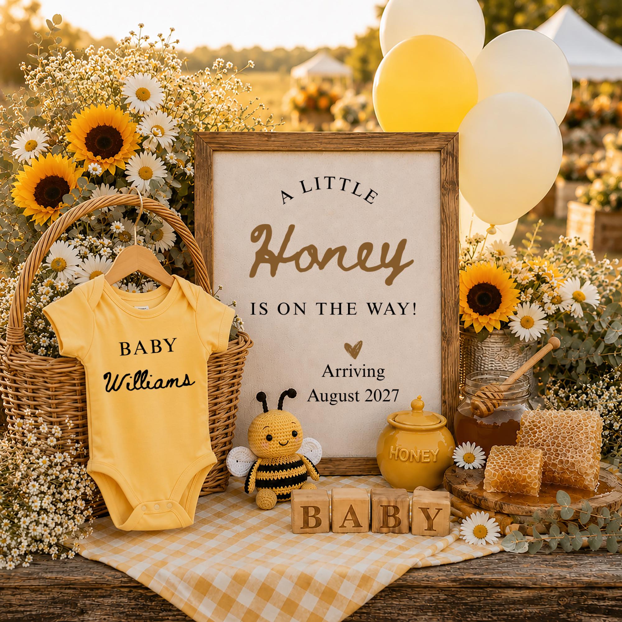 Digital Honey Pregnancy Announcment Template