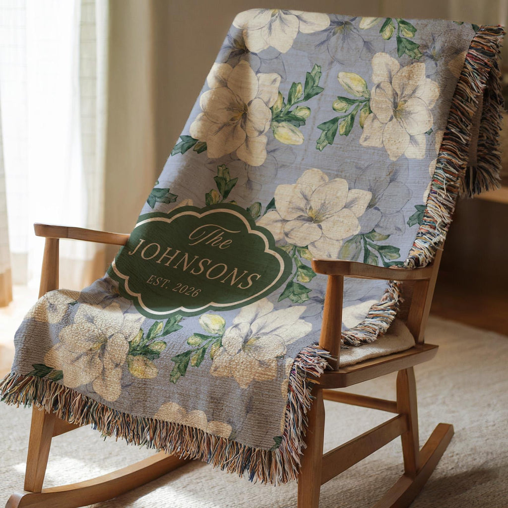 Personalized Floral Name Blanket