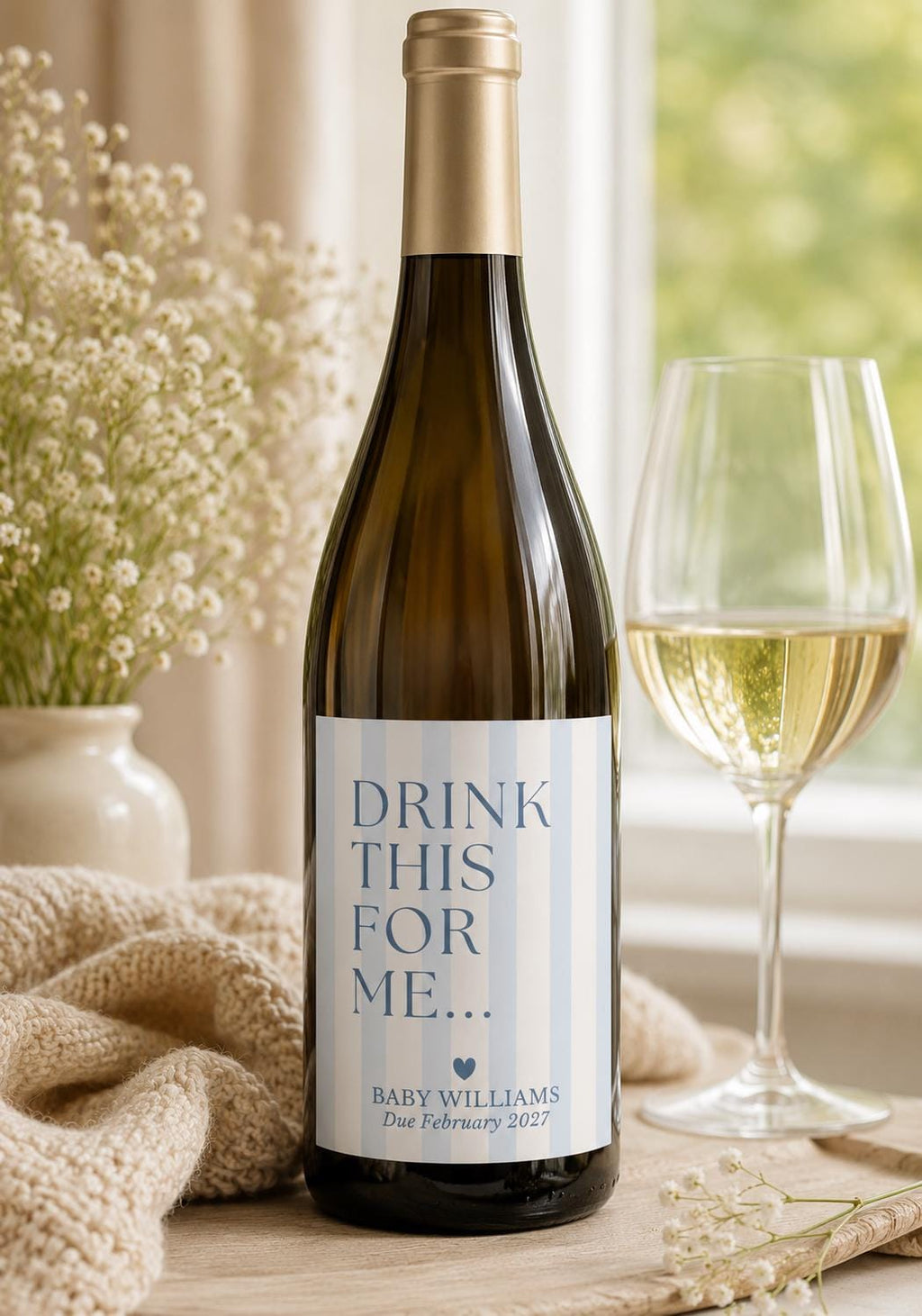 Pregnancy Announcement Wine Label Template