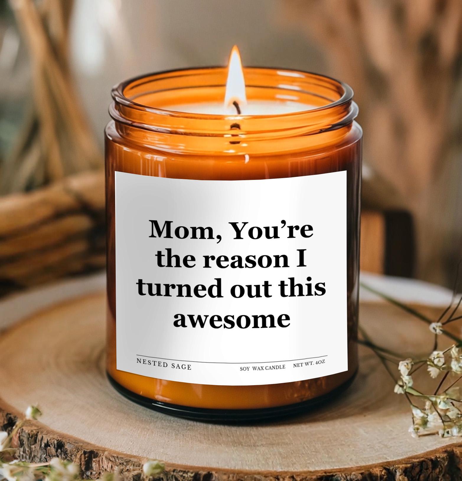 Funny Mothers Day Candle Gift from Daughter or Son