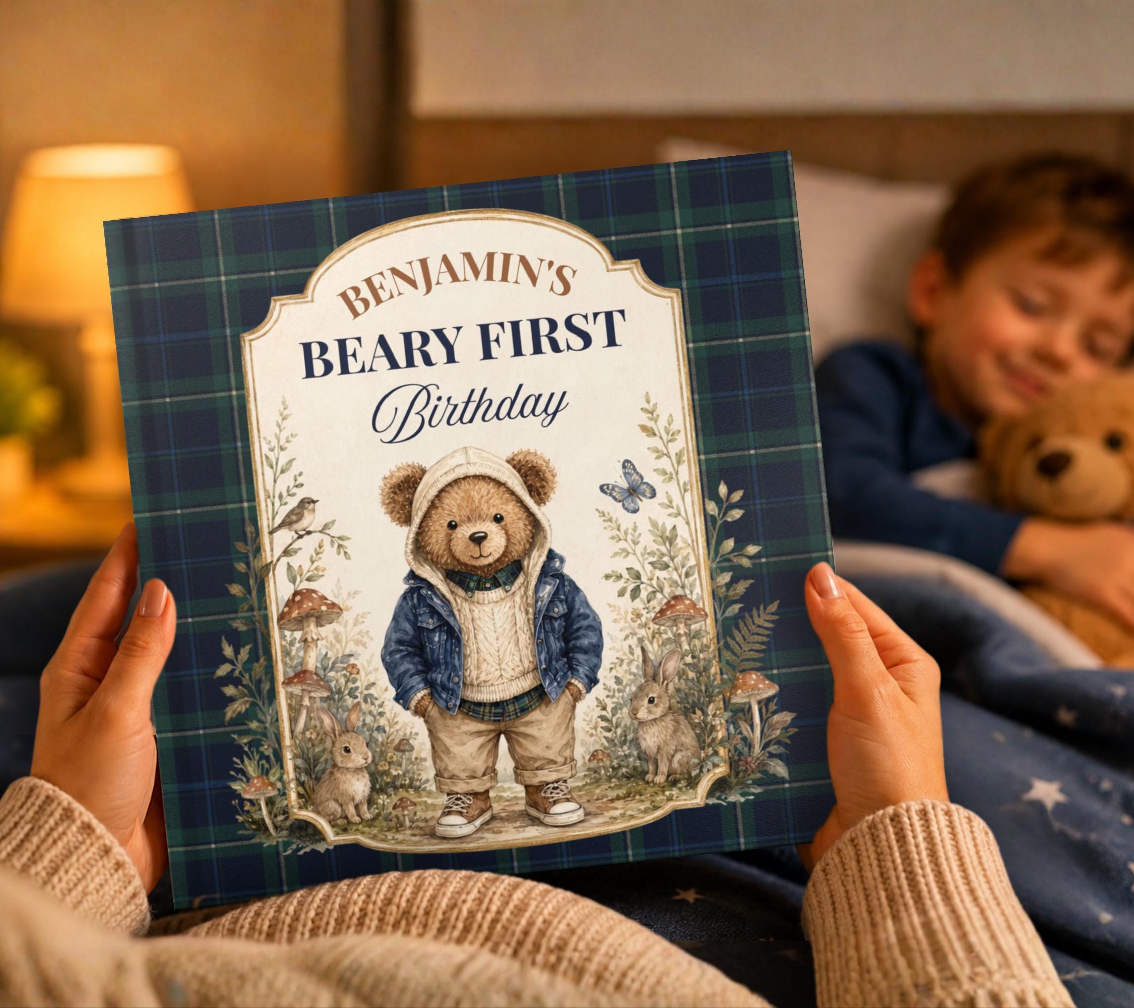 Personalized Beary First Birthday Book