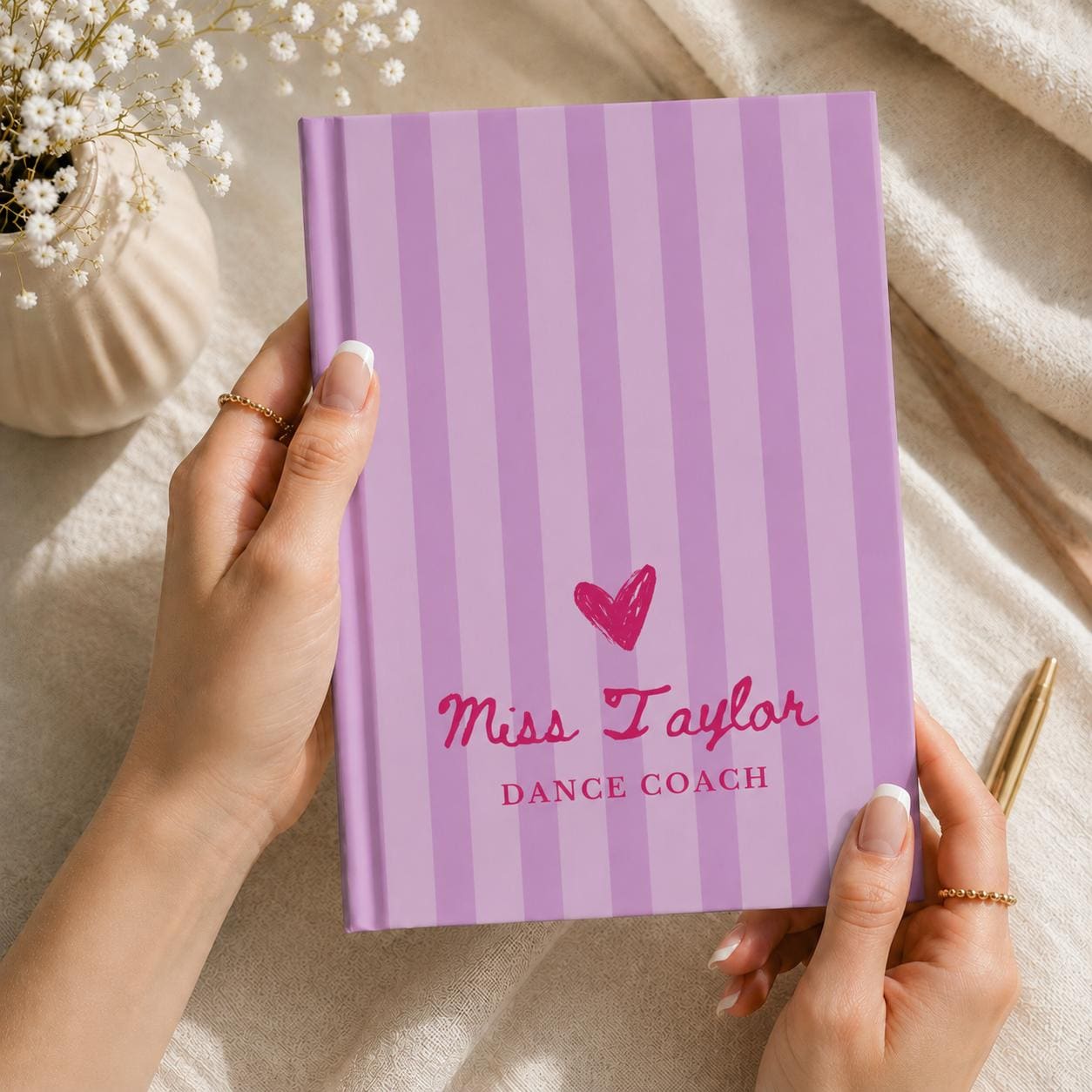 Custom Name Preppy Striped Journal