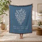 God Is Within Her She Will Not Fall Floral Woven Blanket Psalm 46:5 Christian Gift for Women Faith Inspirational Throw Sympathy Healing Gift