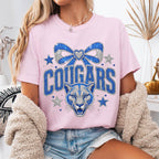 Faux Glitter Cougars Mascot Shirt