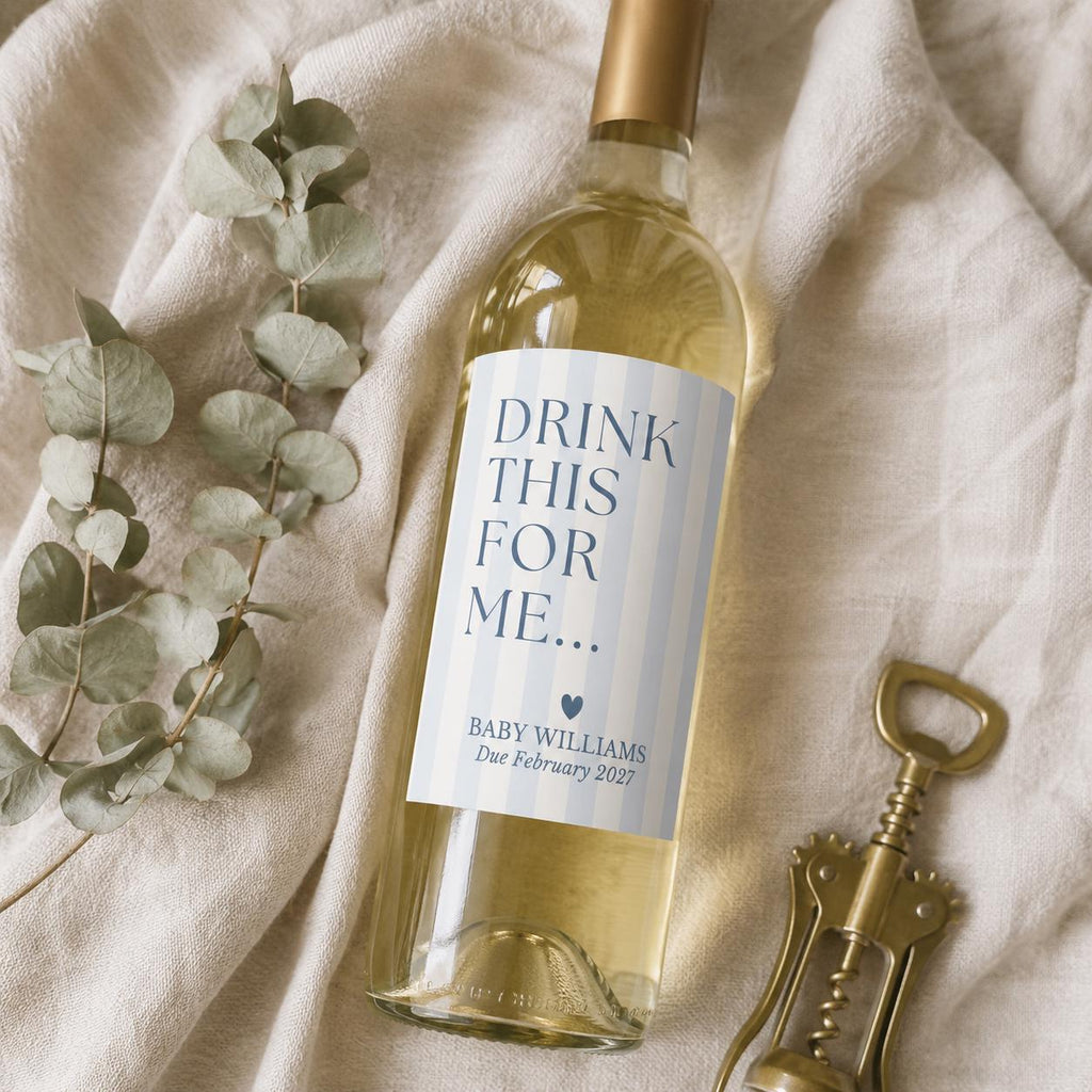 Pregnancy Announcement Wine Label Template